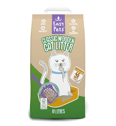 Biodegradowalny, klasyczny żwirek dla kota Easypets na pellet drzewny