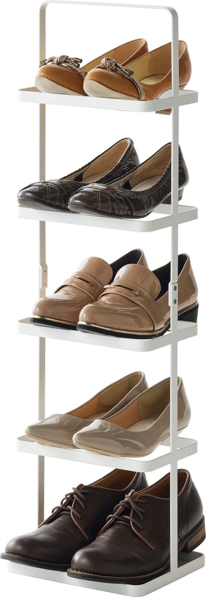Stojak na buty Yamazaki - mały - wieża - biały