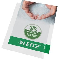 Teczka Leitz Premium A4 View – 30% przedkonsumenckiego plastiku pochodzącego z recyklingu – 100 sztuk – przezroczysta