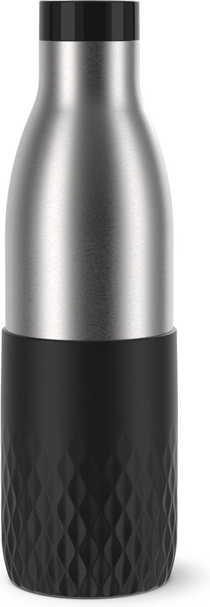 Tefal Bludrop Sleeve - butelka termosowa - 0,7l - stal nierdzewna czarna - szczelna - kompaktowa - nadaje się do kawy