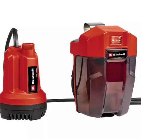 Klamra do pompy głębinowej Einhell 18 li solo - moc x-change - 18 v li-ion - 5000 l h - max. głowica: 8 m - max. głębokość zanurzenia: 4 m - ssanie do: 15 mm - kabel zasilający: 5 m - bez kabla zasilającego akumulator i ładowarka