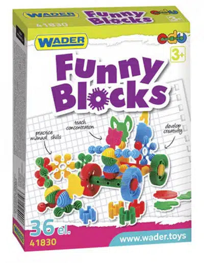 Wader śmieszne klocki 36 sztuk w pudełku