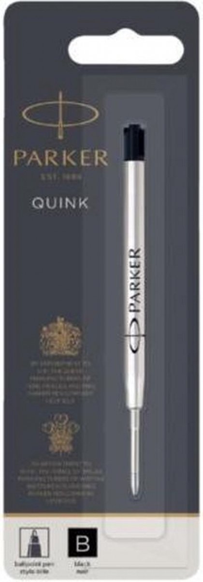 Wkłady do długopisów Parker | szeroki punkt | czarny atrament quinkflow | 1 sztuka