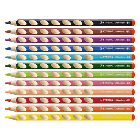 Kolorowe ołówki Stabilo EasyColors w prawo - 12 szt. + temperówka ołówka