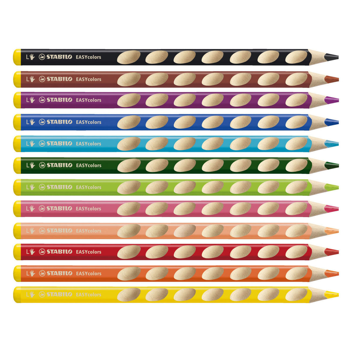 Kolorowe ołówki Stabilo EasyColors lewe - 12 szt. + temperówka ołówka