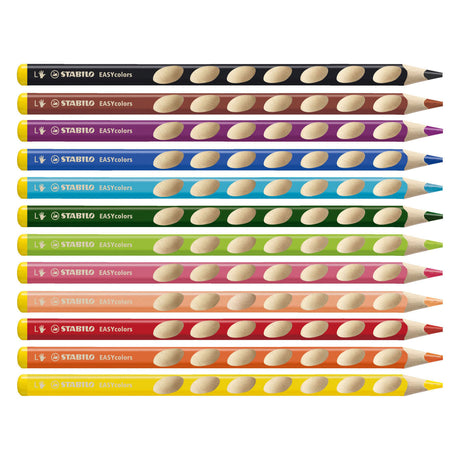 Kolorowe ołówki Stabilo EasyColors lewe - 12 szt. + temperówka ołówka
