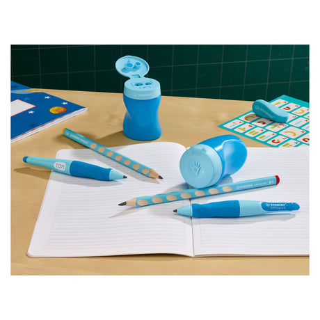 Stabilo easysharpener - temperówka 3 w 1 - lewa - niebieska