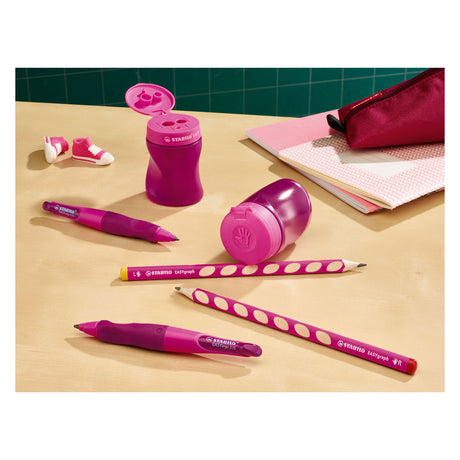Stabilo EasySharpener - 3 na 1 ołówek ostrzejszy - prawy - różowy