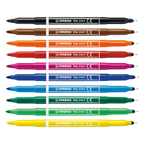 Stabiilo Trio 2 w 1 - Felt -Tip Pen i Fineliner w A - Set 10 sztuk