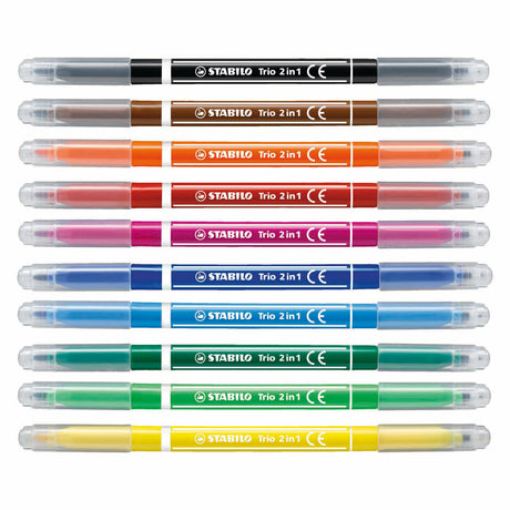 Stabiilo Trio 2 w 1 - Felt -Tip Pen i Fineliner w A - Set 10 sztuk