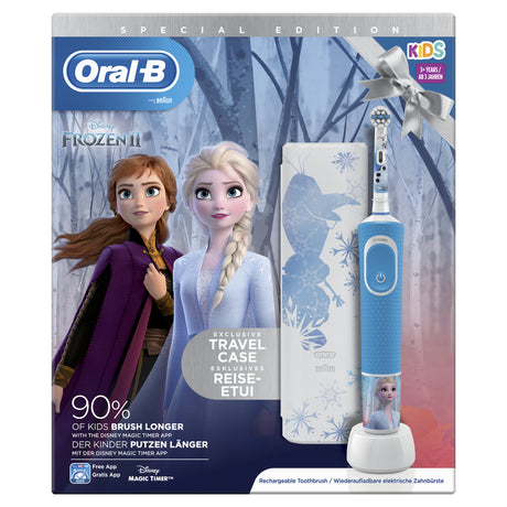 Elektryczna szczoteczka do zębów Oral-b Disney Frost 2, niebiesko-biała