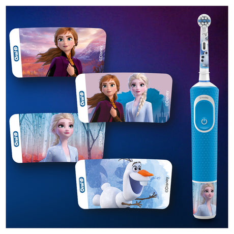 Elektryczna szczoteczka do zębów Oral-b Disney Frost 2, niebiesko-biała