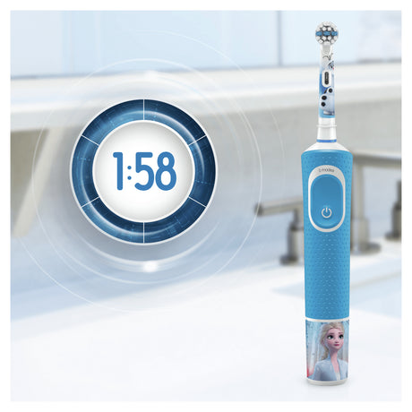 Elektryczna szczoteczka do zębów Oral-b Disney Frost 2, niebiesko-biała