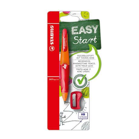 Stabilo Easyergo 3.15 - ergonomiczny ołówek automatyczny - dla praworęcznych - czerwony
