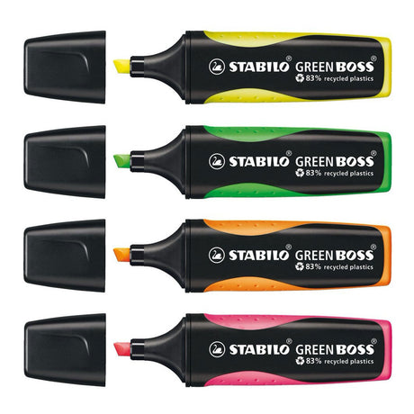 Marker tekstowy Stabilo 6070 4 zielony guziczek 2-5 mm zielony, żółty, pomarańczowy, różowy