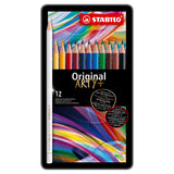 Stabilo Original - kredki z cienkim rdzeniem - zestaw metalowy 12 szt.