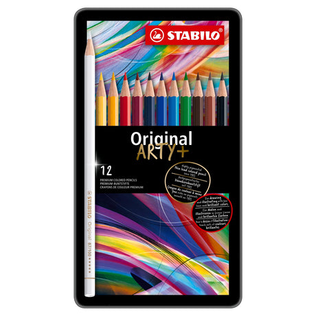 Stabilo Original - kredki z cienkim rdzeniem - zestaw metalowy 12 szt.