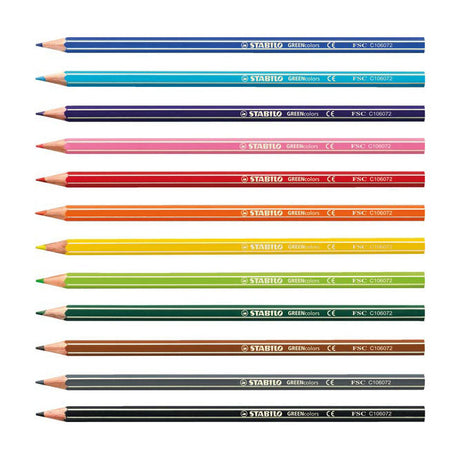 Pudełko na kredki Abi Stlo Greencolors Arty, 12 sztuk