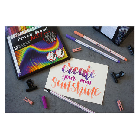 Stabilo pen 68 pędzel - pisak - arty - zestaw 18 sztuk