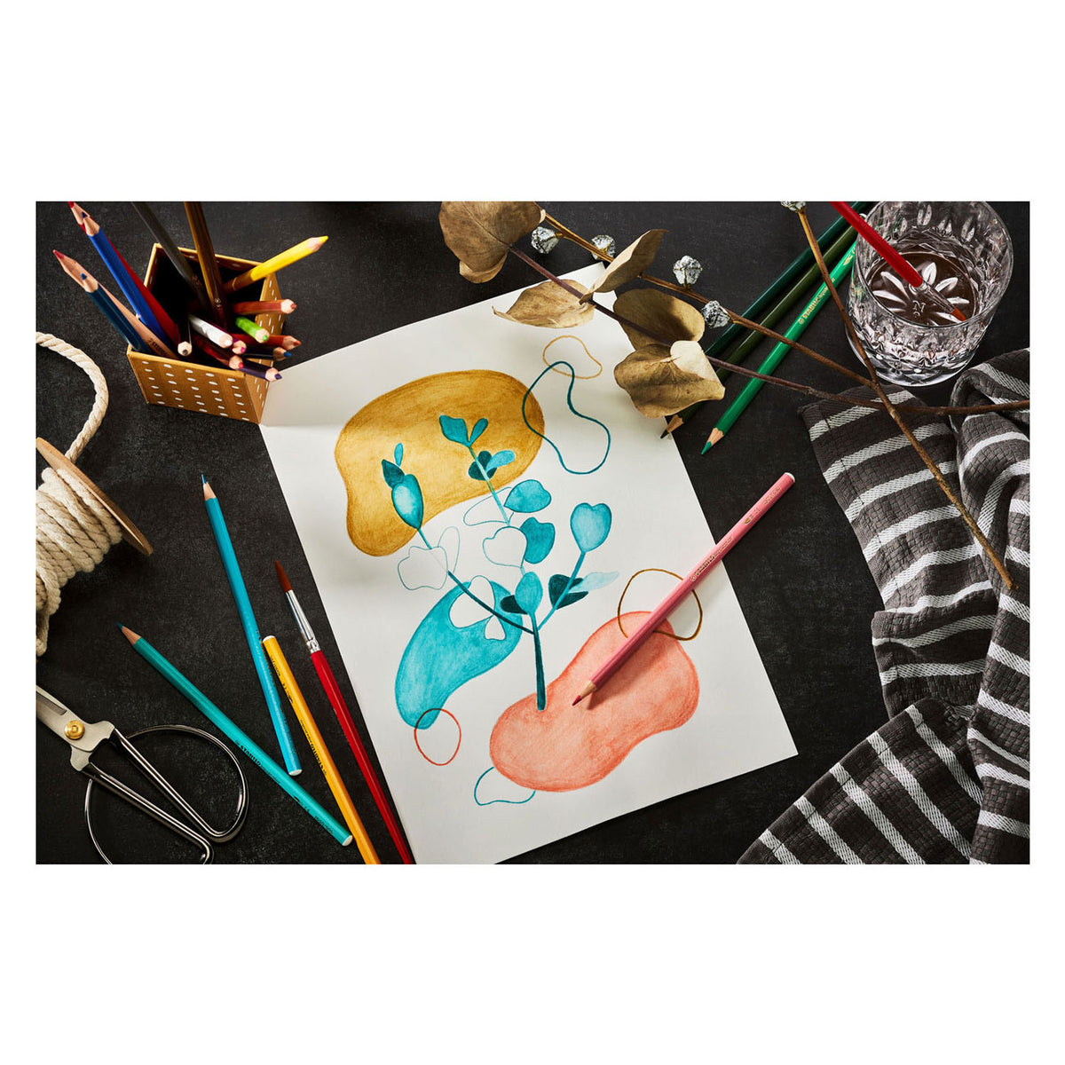 Stabilo aquacolor - najwyższej jakości kredki akwarelowe - arty - etui z 36 kolorami