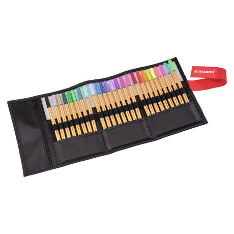Stabilo point 88 - cienkopis 0,4 mm - zestaw wałków - arty - etui z 25 kolorami
