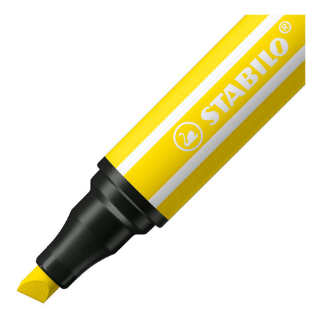 Stabilo pen 68 max - pisak z grubą końcówką ściętą - cytrynowożółty
