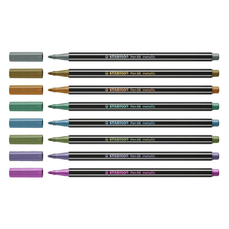 Stabilo pen 68 pisaków metalicznych w metalowym pudełku - 8 szt.