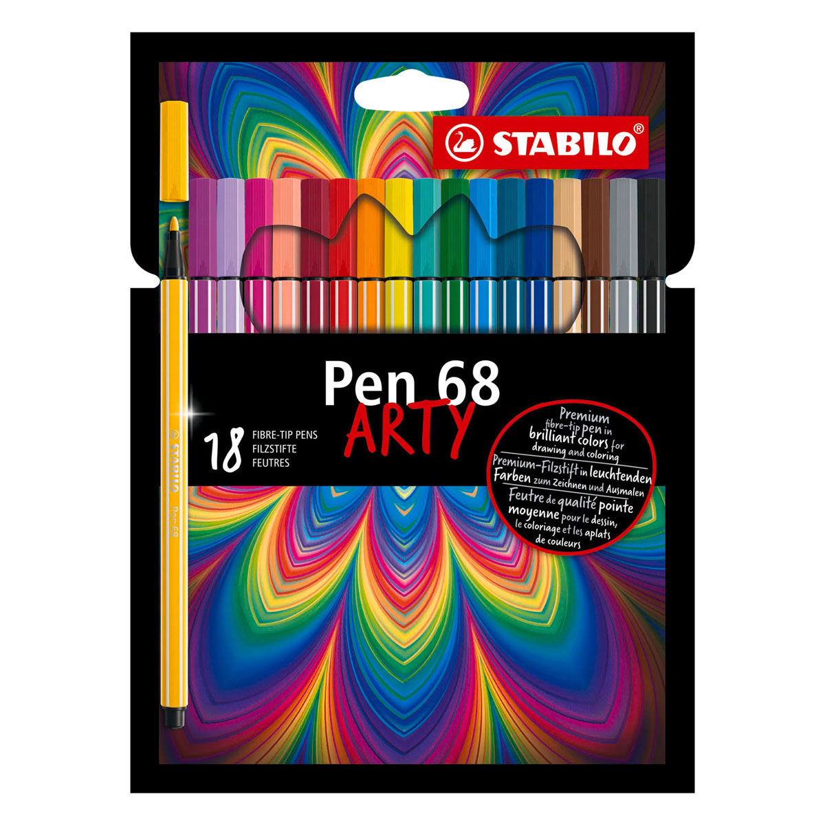 Flamastry Stabilo pen 68 arty - 18 szt.