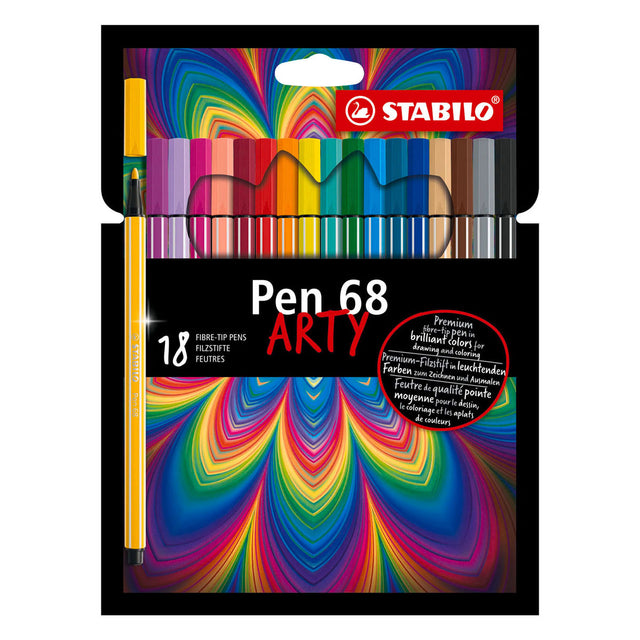 Flamastry Stabilo pen 68 arty - 18 szt.