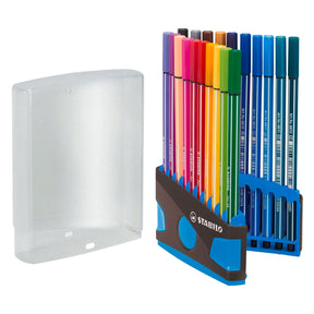 Flamastry Stabilo pen 68 colorparade niebieski antracyt - 20 szt.