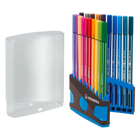 Flamastry Stabilo pen 68 colorparade niebieski antracyt - 20 szt.