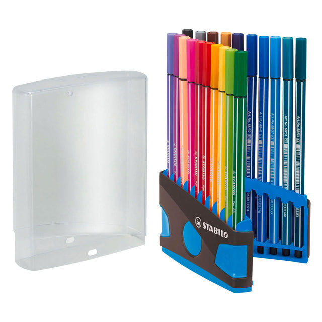 Flamastry Stabilo pen 68 colorparade niebieski antracyt - 20 szt.