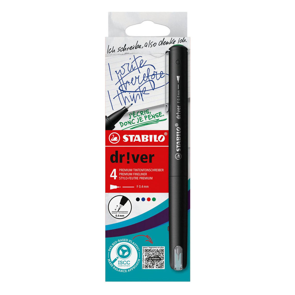 Cienkopisy Stabilo dr!ver fine - 4 szt.