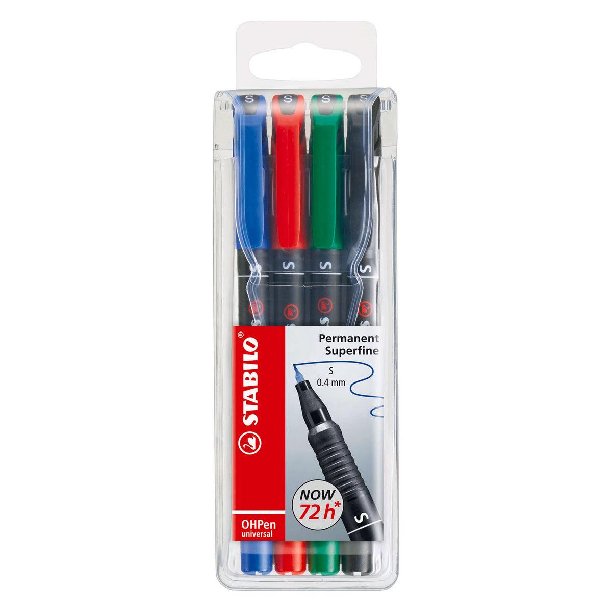 Marker permanentny Stabilo ohpen superfine w etui - 4 szt.