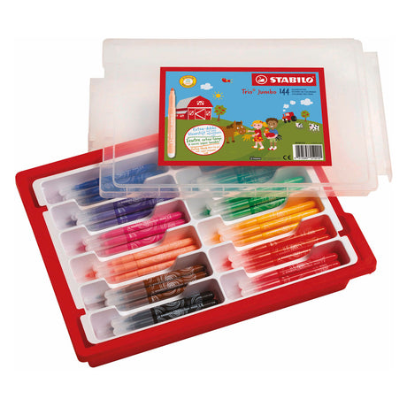 Stabilo trio jumbo szkolne opakowanie ergonomiczne pisaki - 144 szt.