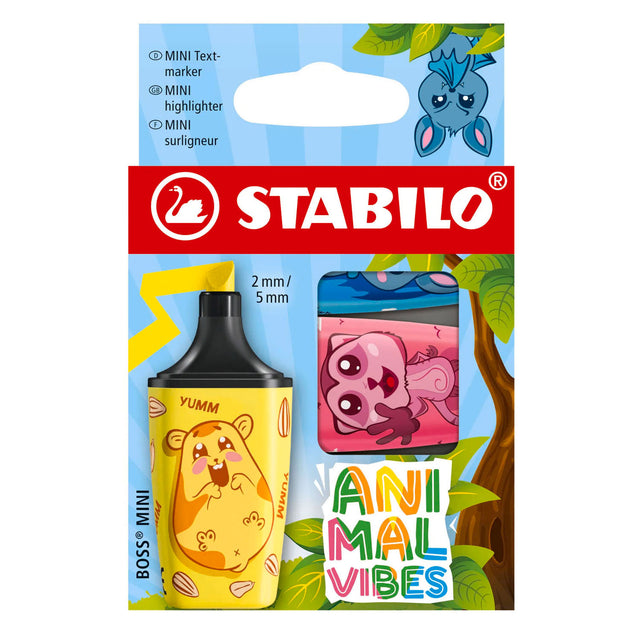 Mini rozświetlacze Stabilo Animal Vibes Boss - 3 szt.