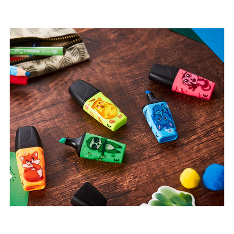 Stabilo boss mini - rozświetlacz - zwierzęce klimaty - etui z 5 kolorami