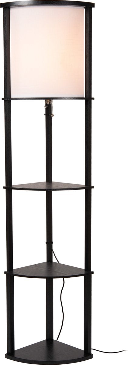 Lucide menno - lampa podłogowa - 1xe27 - czarna - japandi