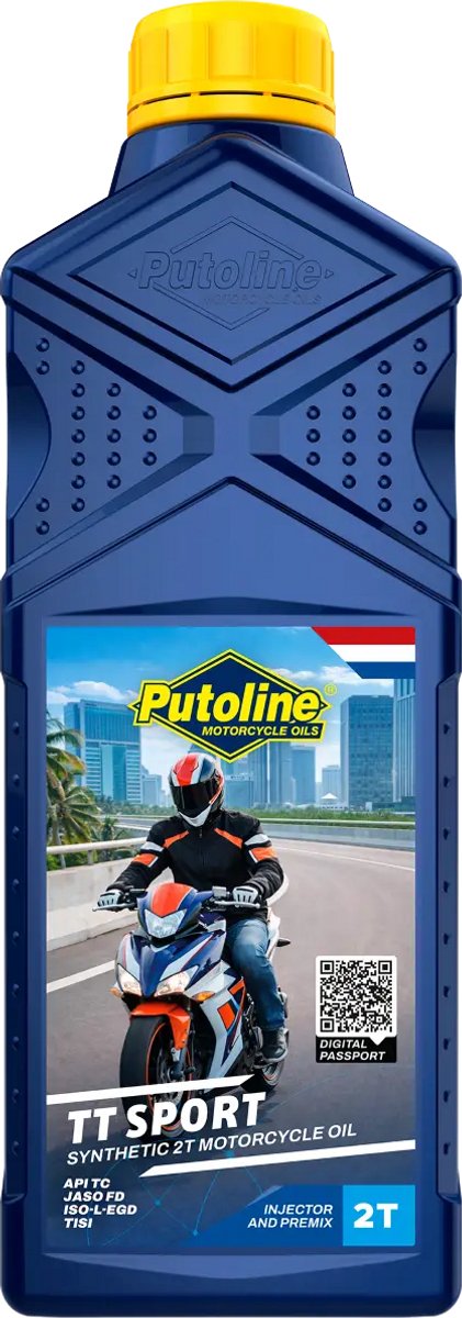 Putoline tt sport, syntetyczny olej motocyklowy do 2 suwów, o niskim dymieniu