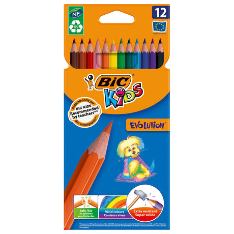 Kredki Bic Ecolutions Evolution, żywica syntetyczna pochodząca z recyklingu, 12 sztuk
