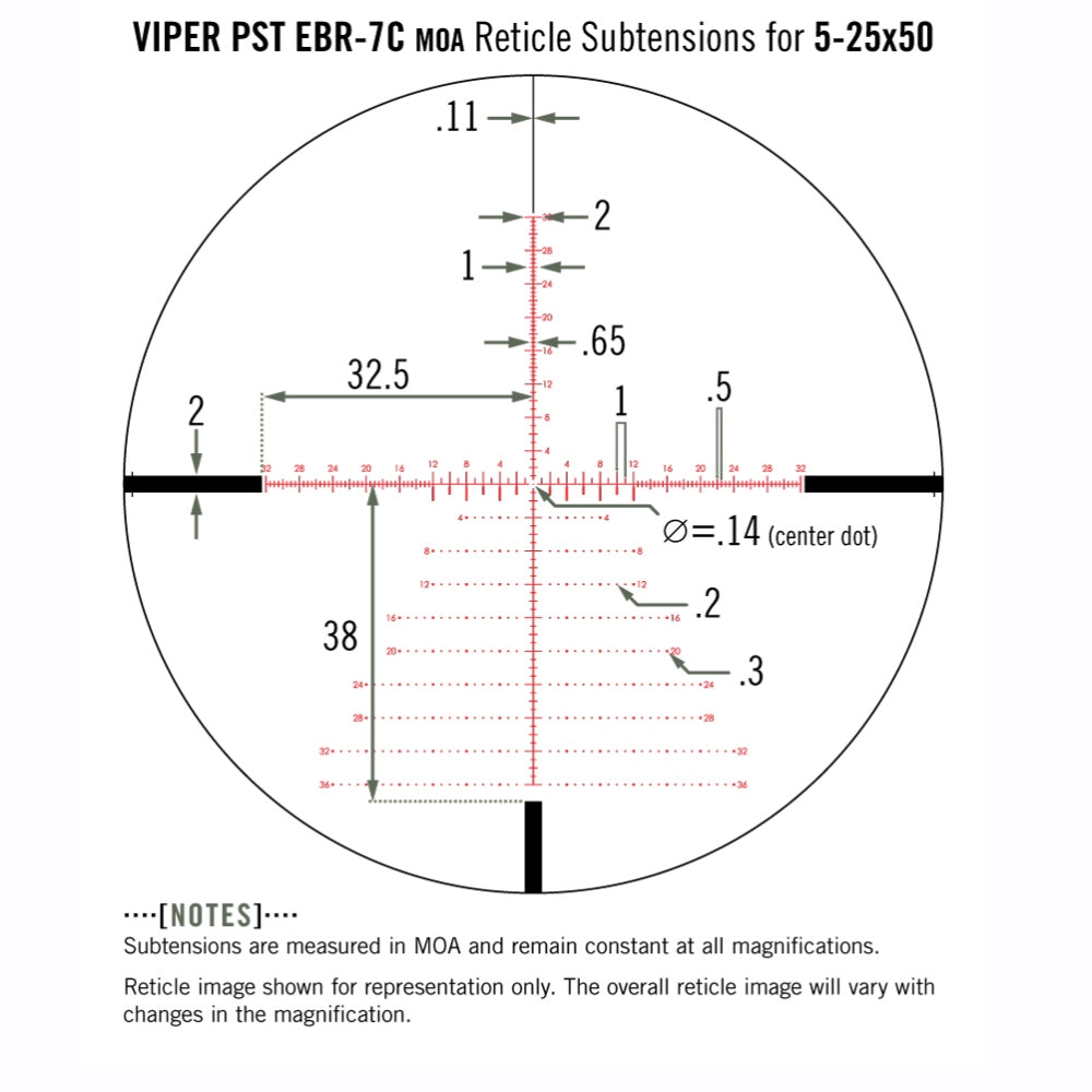 Luneta celownicza Vortex Viper PST Gen II 5-25x50 FFP, EBR-7C MOA