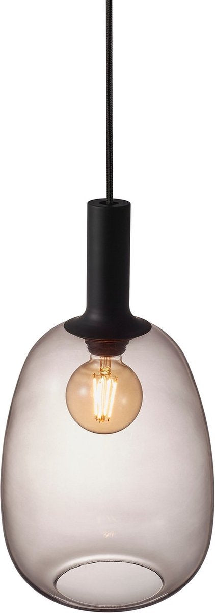 Nordlux Alton 23-lampa wisząca-e27-szkło dymione czarne