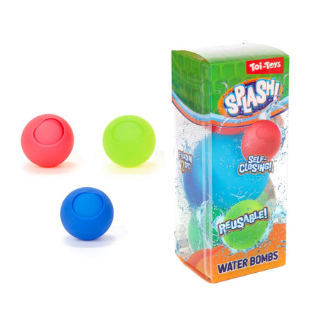 Toi-toys Toi Toys Balon z wodą wielokrotnego użytku, samozamykający się, opakowanie 3 sztuki
