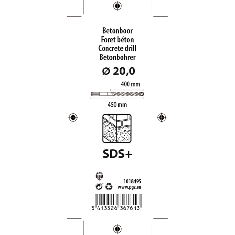 Mack 1018495 - wiertarka udarowa sds sds + 20x450mm | 5 sztuk