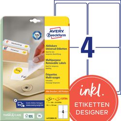 Niemarkowe etykiety samoprzylepne Sans Marque Avery Stick Lift w kolorze białym
