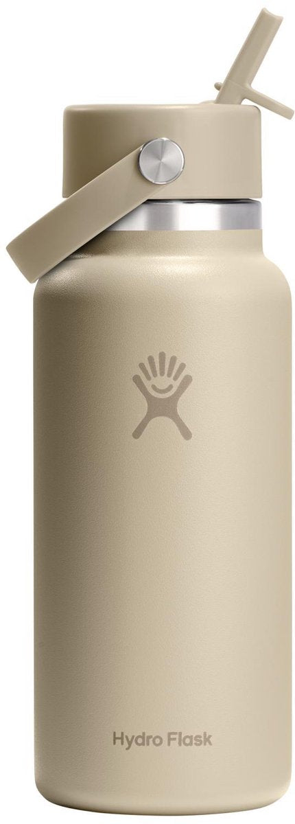 Hydroflask - butelka do picia z szeroką szyjką i elastyczną słomką - 946 ml - owies