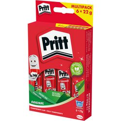 Klej w sztyfcie Pritt, opakowanie wartościowe 6x22 gramów | klej w sztyfcie | Klej w sztyfcie do biura szkoły | łatwy w użyciu, przyjazny dla środowiska klej w sztyfcie.