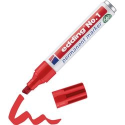 Marker permanentny nr ed. 1 czerwona końcówka w kształcie dłuta o średnicy 1–5 mm