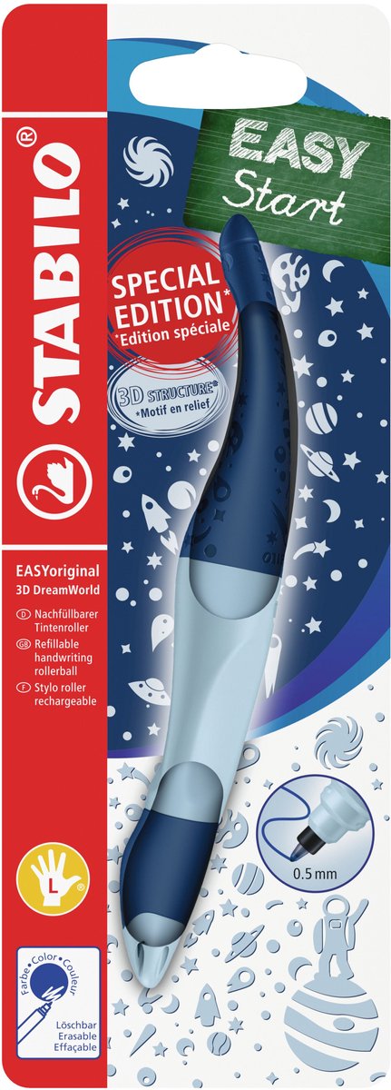 Stabilo easyoriginal 3d Dreamworld - ergonomiczna kulka - dla leworęcznych - niebieski tusz - do wielokrotnego napełniania - niebieski