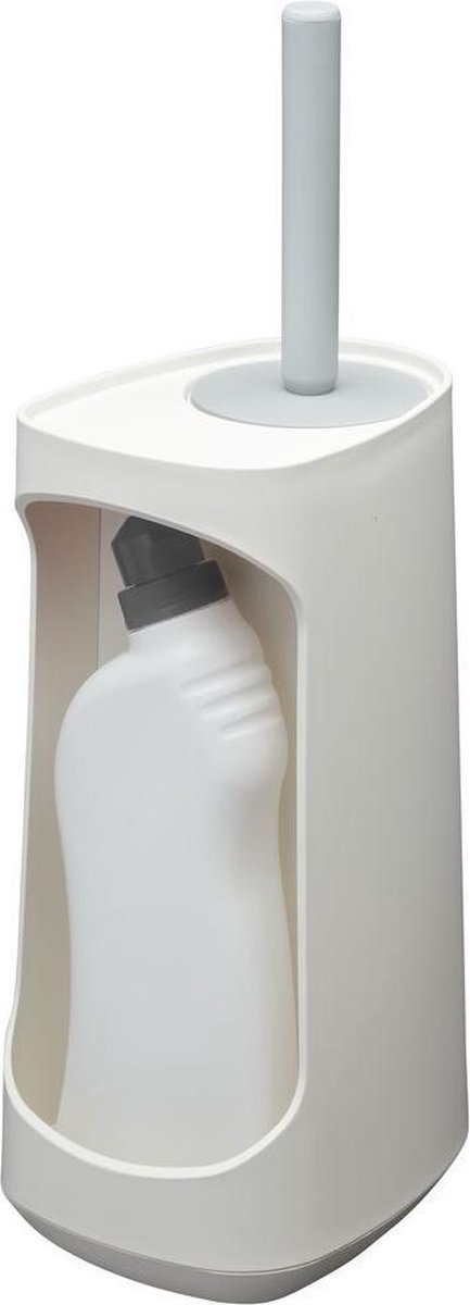 Tiger Tess - szczotka do WC z uchwytem - schowek - wolnostojąca - z elastyczną szczotką swoop® - biały jasnoszary